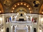 The Grand Staircase and vault as seen from the third floor of the Capitol building.