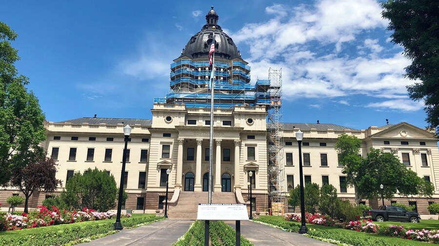 Built between 1995-1910 at a cost of just under one million dollars this is the state Capitol of South Dakota.