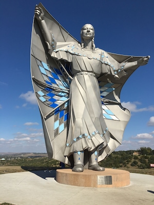 Her name is Dignity. A 50’ statue honoring the Lakota and Dakota peoples of South Dakota.
