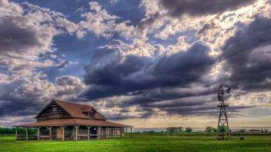 디 스멧 을 특징 한적한 풍경, 집 과 풍차