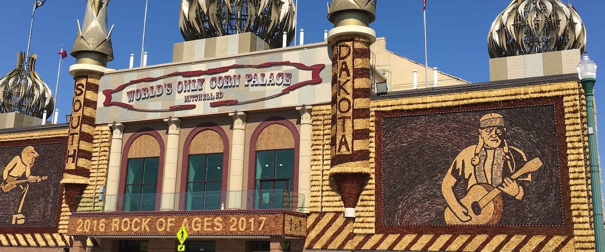 The outside will be transform in 2017 using 12 different types of corn for new murals. These are the 2016 artwork.