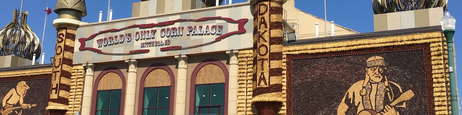 The outside will be transform in 2017 using 12 different types of corn for new murals. These are the 2016 artwork.