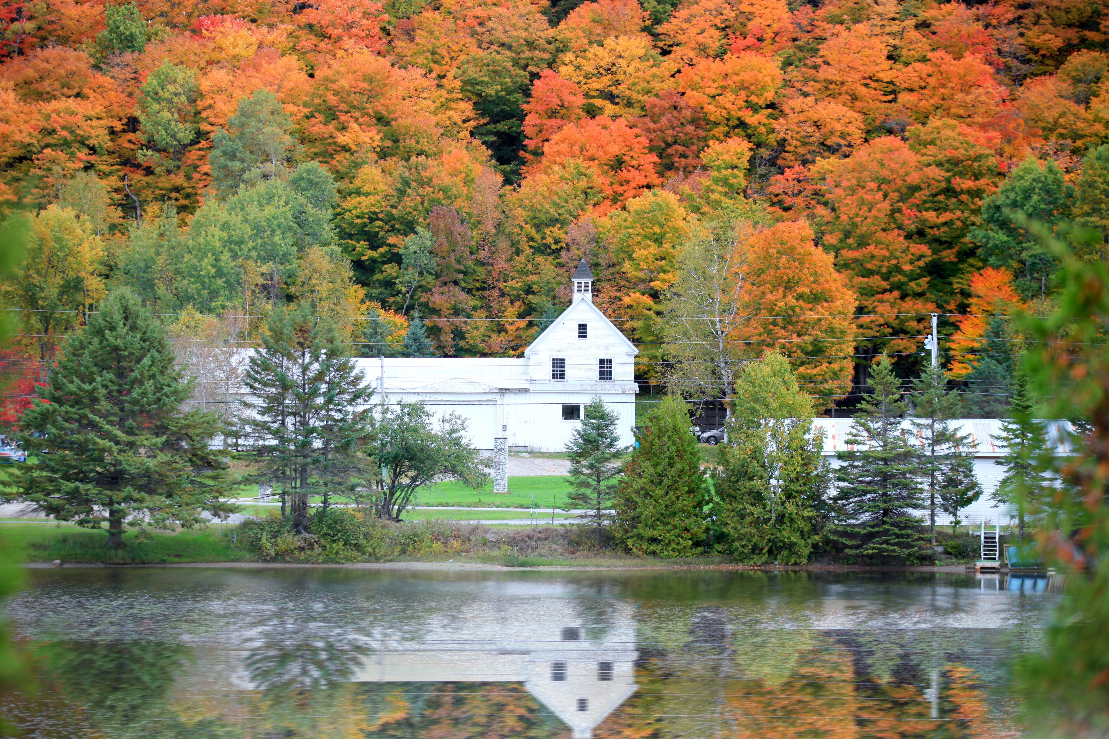 Danville Vermont church from Joe's pond