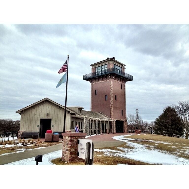 Observation Tower at Falls Park that provides a spectacular view of Sioux Falls and the Sioux River.