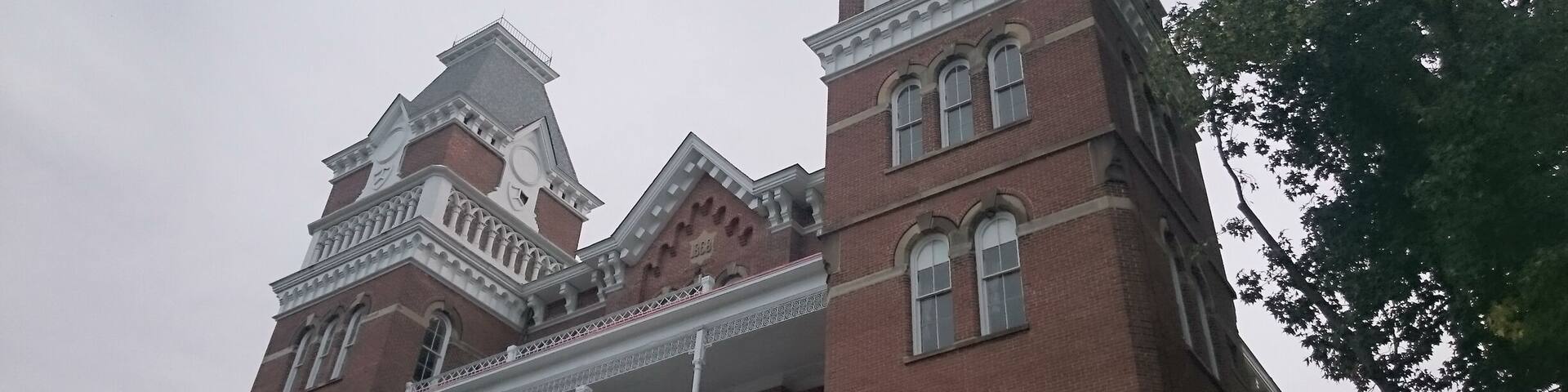 The Athens Lunatic Asylum, was a mental hospital operated in Athens, OH. from 1874 until 1993.
The area is now known as The Ridges and is owned by Ohio University.