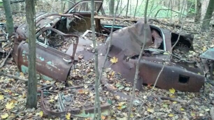 The rusted out shell of an #abandoned old car found just off a hiking trail inside Great Seal State Park. Based upon the state of decay, the style of the body and the fact that there is a 30ft tree growing up through where the engine should be...this guy's been here awhile.
