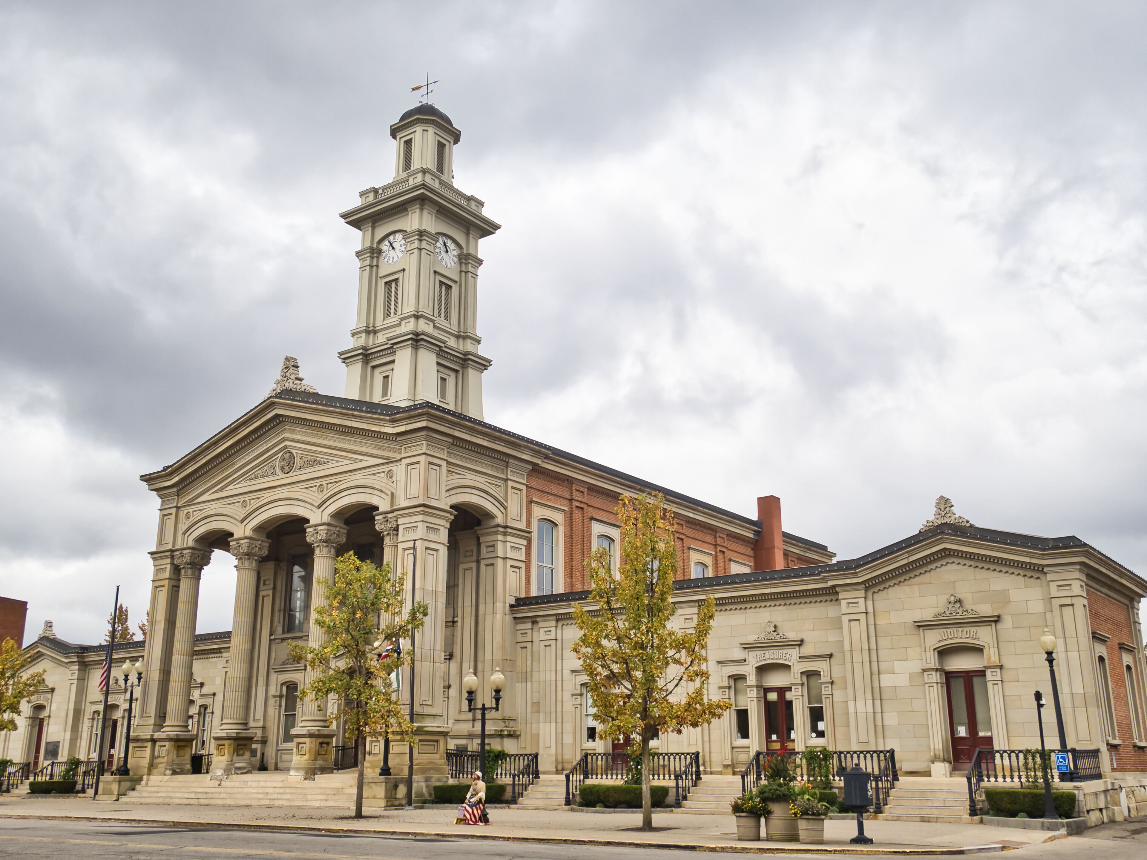 Ross county Courthouse late fall around Halloween , Chillicothe Ohio USA 2023