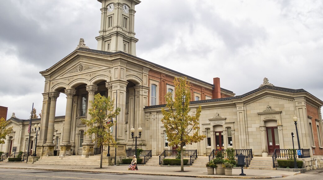 Ross county Courthouse late fall around Halloween , Chillicothe Ohio USA 2023