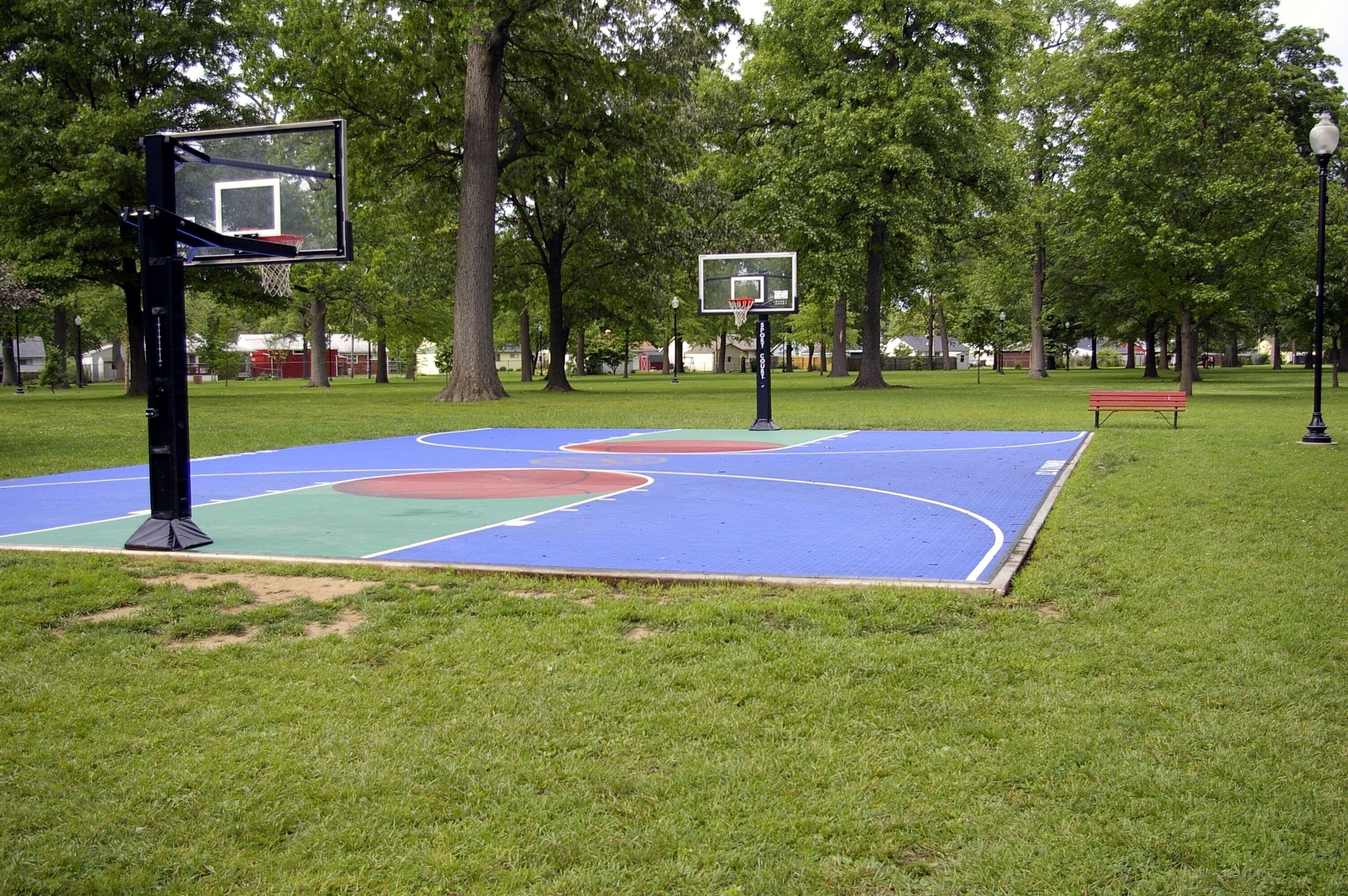 blue basketball court