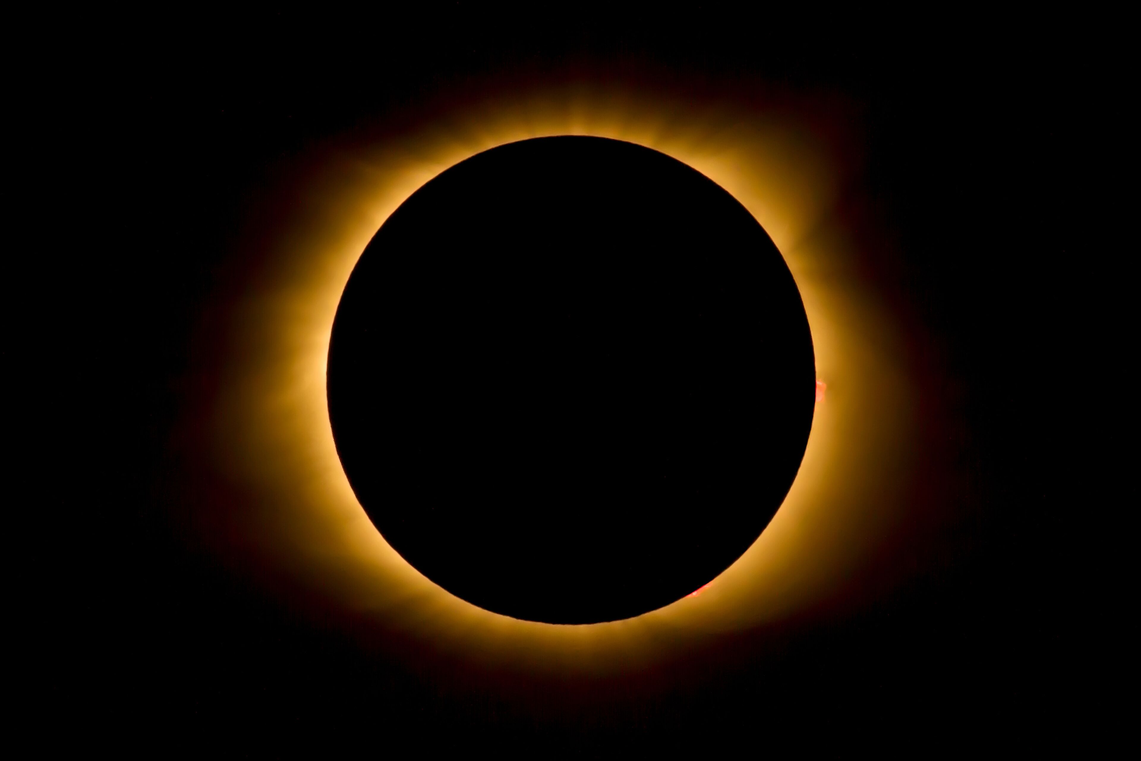 Eclipse Inner Corona and Prominences During Total Solar Eclipse on August 21, 2017