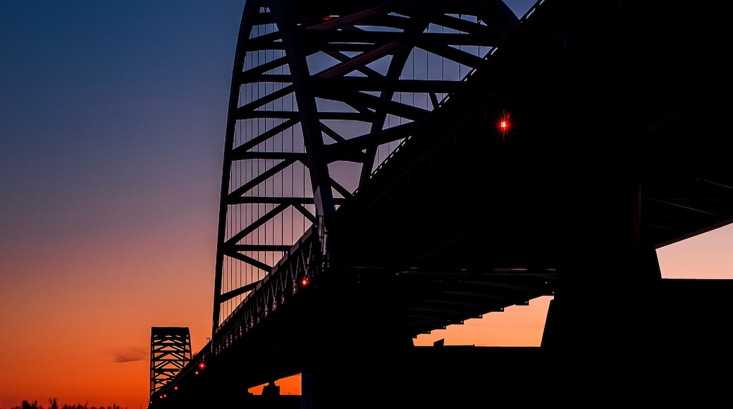 Sunset / Blue Hour at Paducah Steel Tied Arch Bridge - Ohio River, Kentucky & Illinois