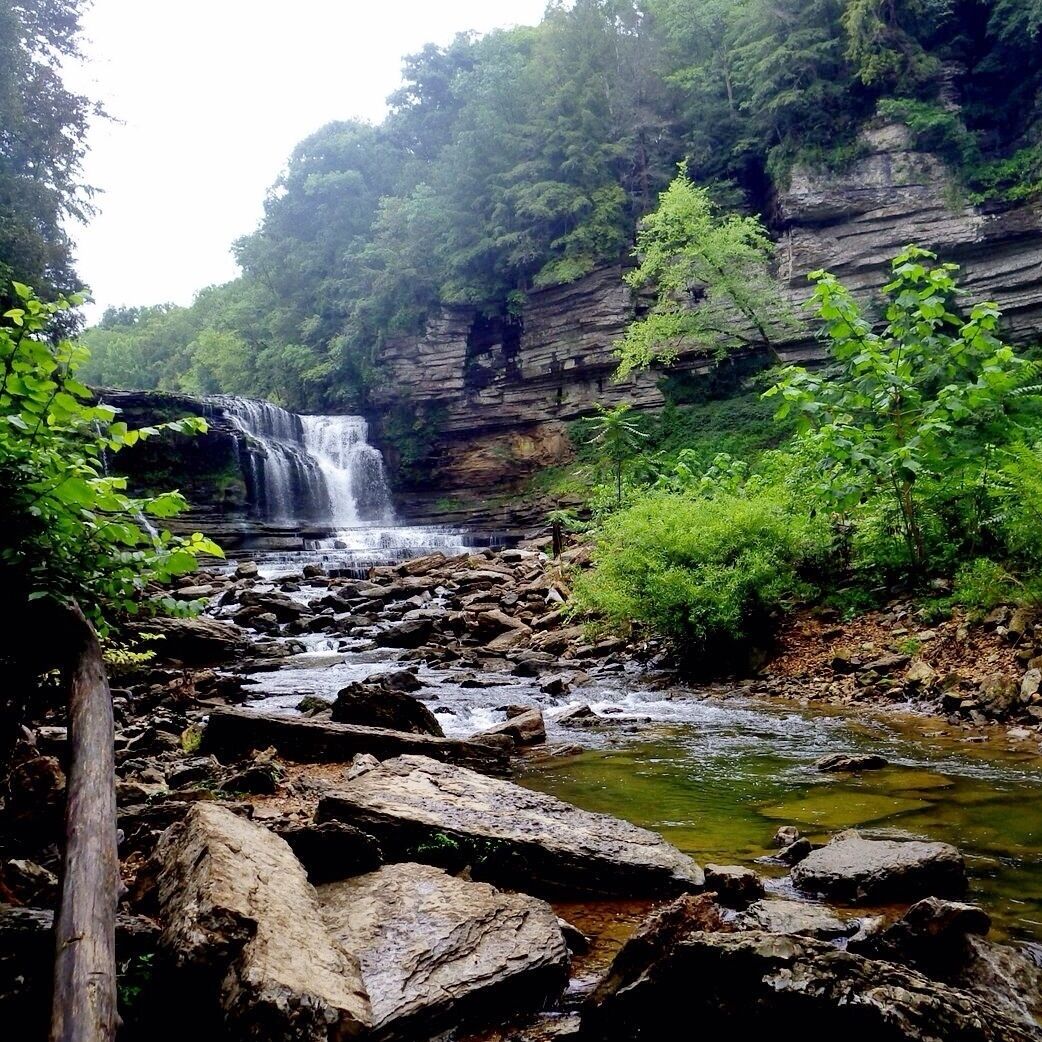 The hike down was so hard because it rained a little earlier so I was slipping and sliding but on most dry days it would seem easy. Cummins state park is one of the top rated swimming holes in the country.