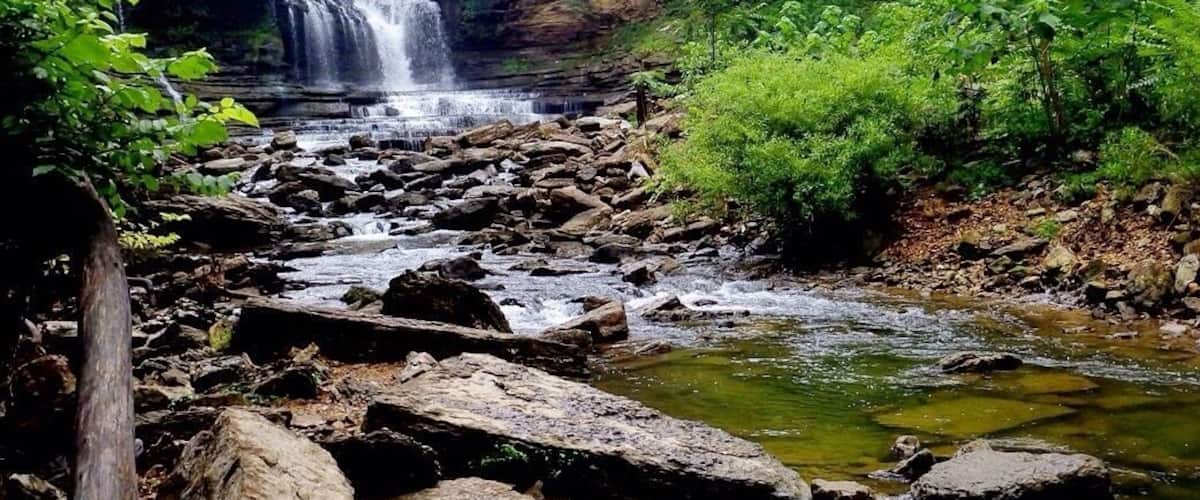 The hike down was so hard because it rained a little earlier so I was slipping and sliding but on most dry days it would seem easy. Cummins state park is one of the top rated swimming holes in the country.