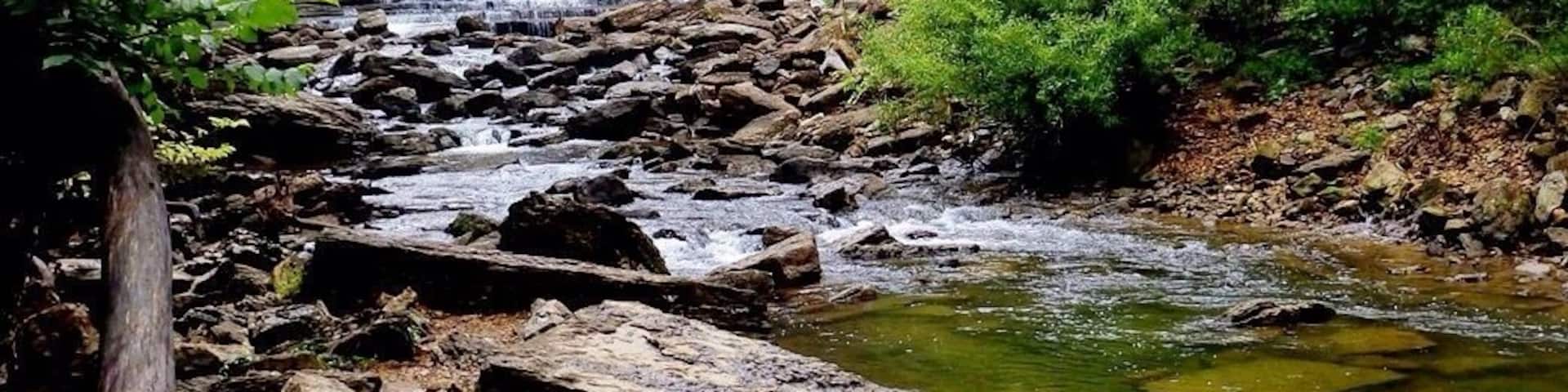 The hike down was so hard because it rained a little earlier so I was slipping and sliding but on most dry days it would seem easy. Cummins state park is one of the top rated swimming holes in the country.