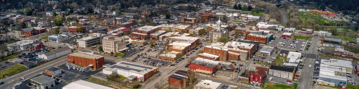Aerial View of Columbia, Tennessee during Spring
