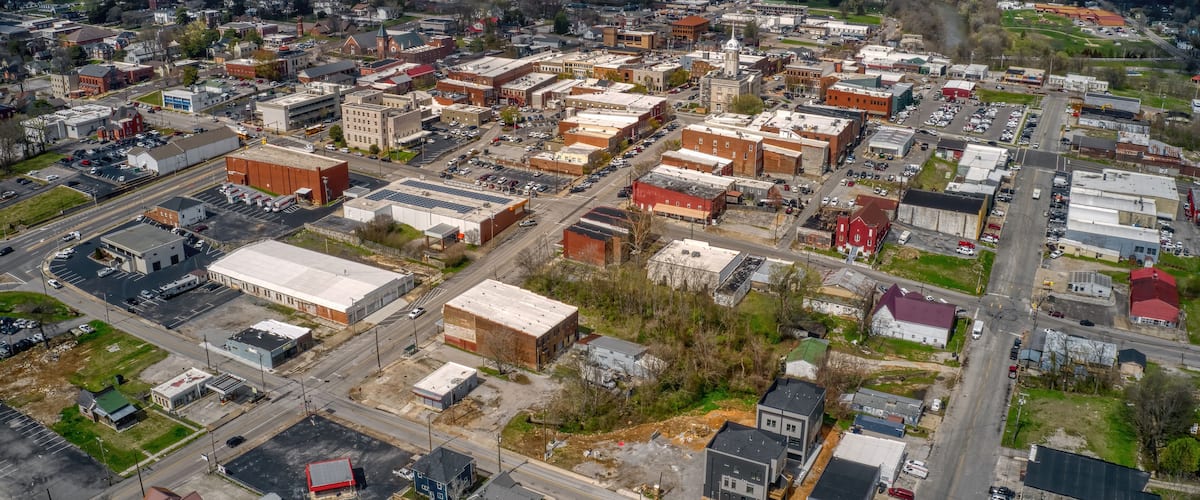 Aerial View of Columbia, Tennessee during Spring