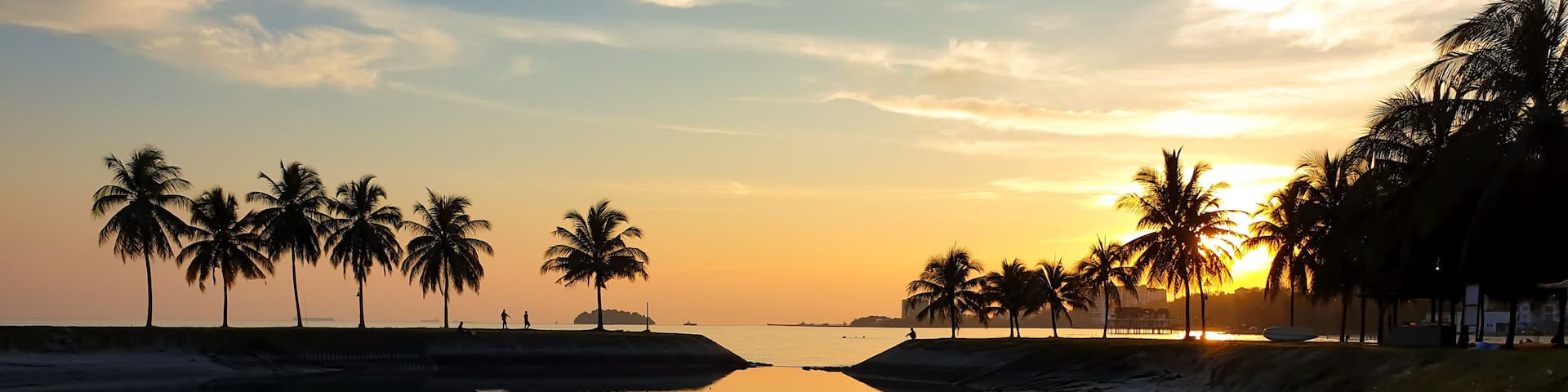 Sunset view at Bagan Pinang Beach, Port Dickson, Negeri Sembilan, Malaysia