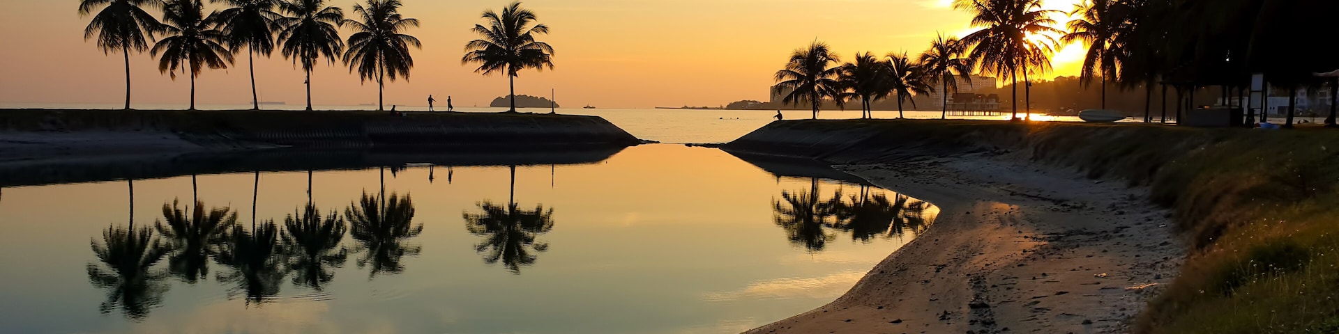 Sunset view at Bagan Pinang Beach, Port Dickson, Negeri Sembilan, Malaysia