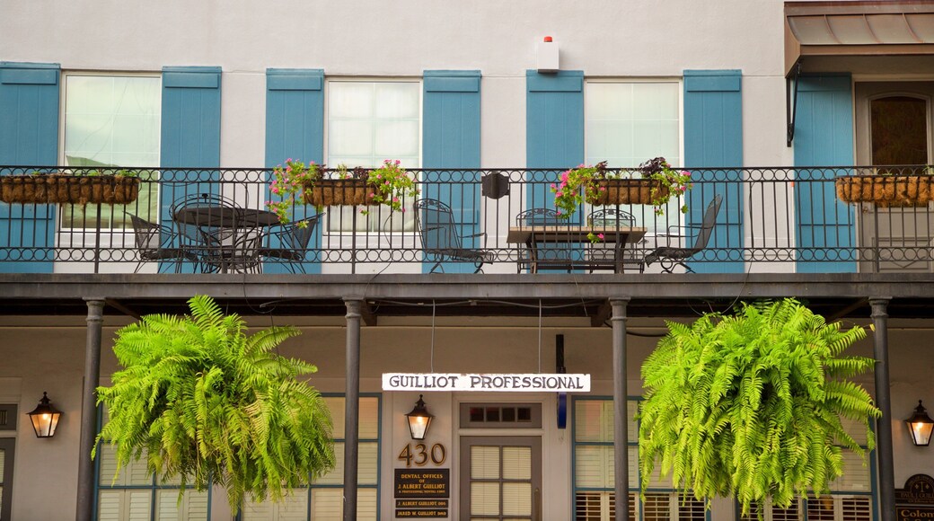 Lafayette que incluye flores y señalización