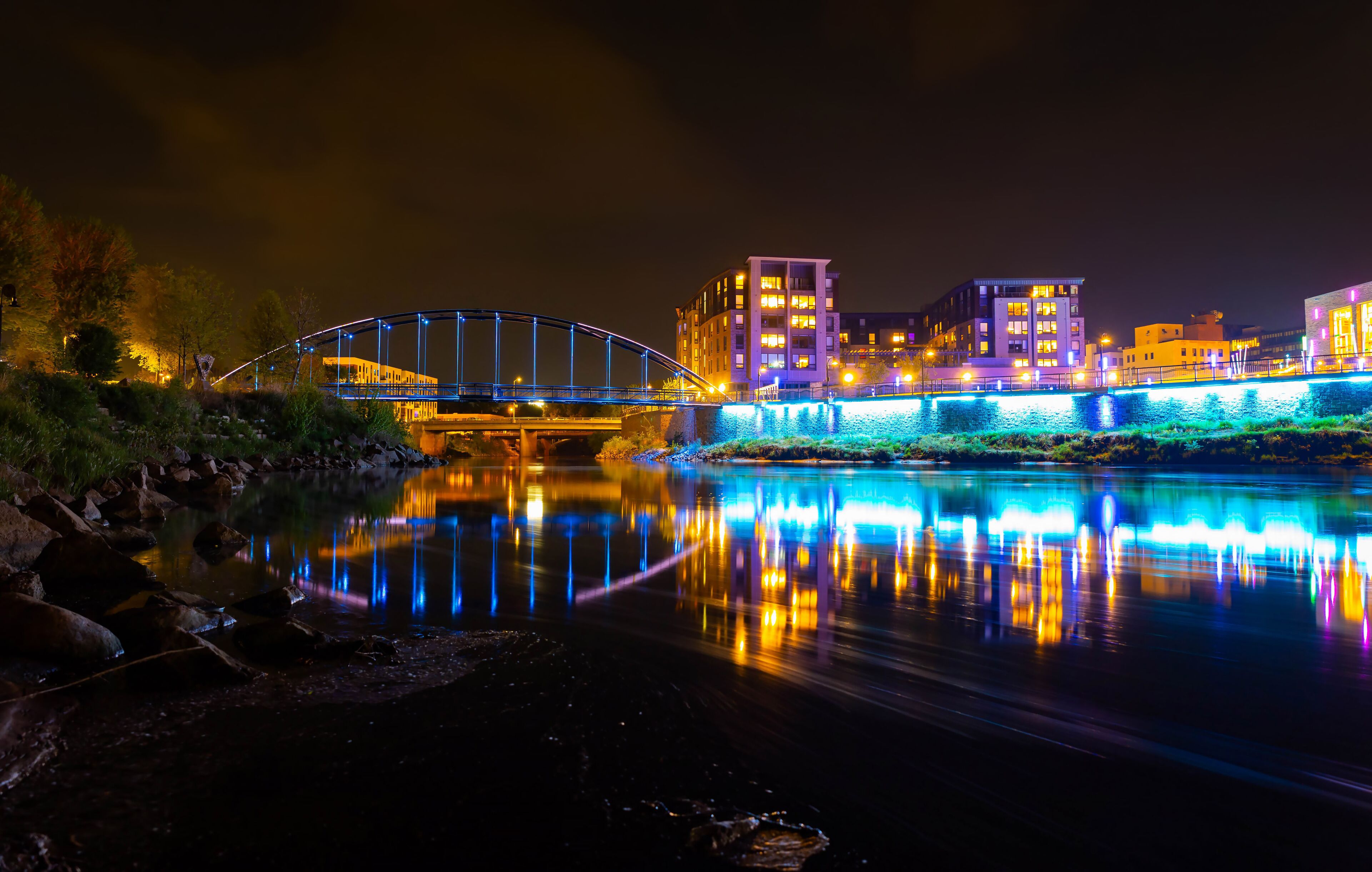 Haymarket Plaza and Phoenix Park Footbridge at Night