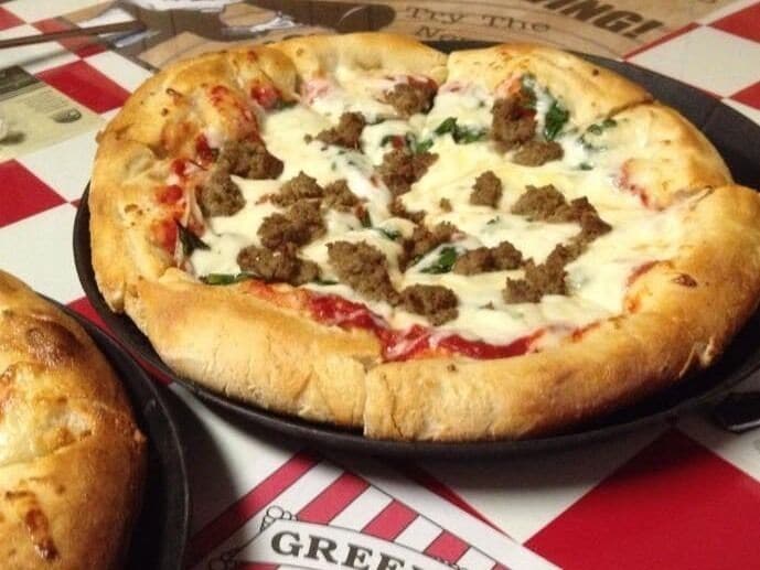 Ball State Favorite! Greeks Pizza. Chirp Chirp