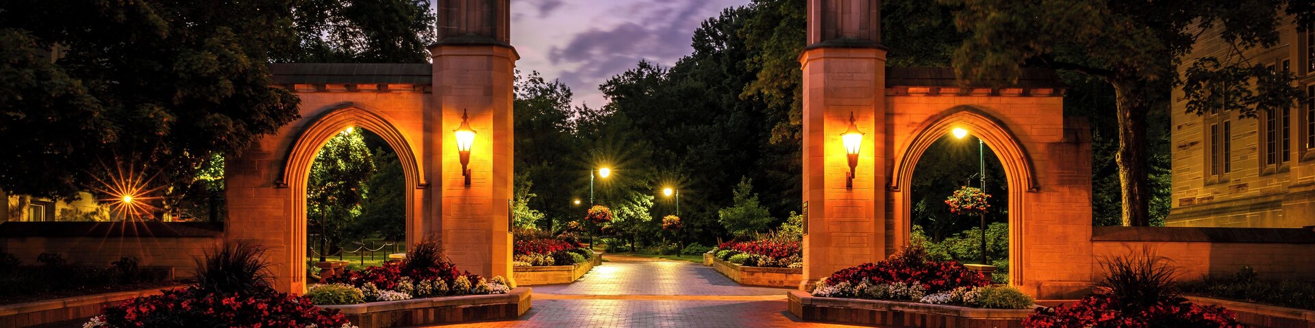 Sunrise at the Sample Gates, Indiana University Bloomington, IN, USA