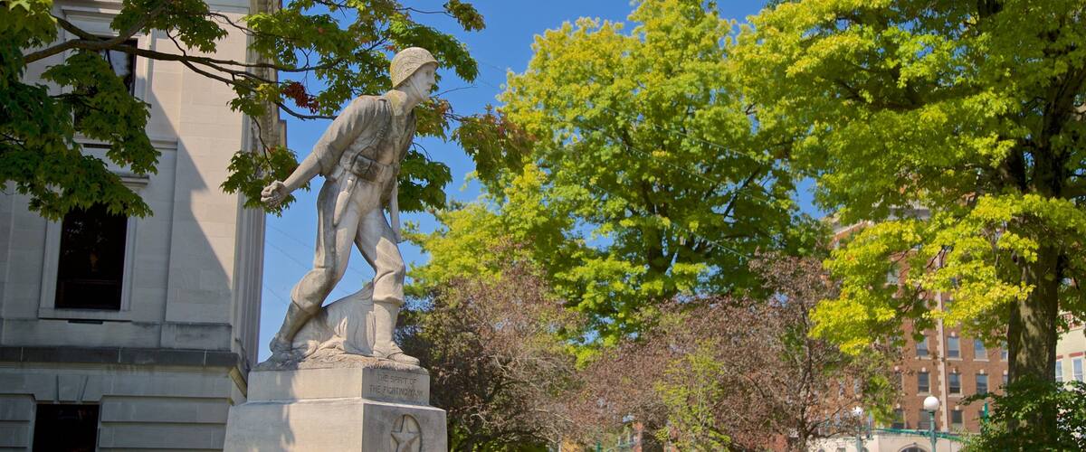 Bloomington featuring a statue or sculpture and a park