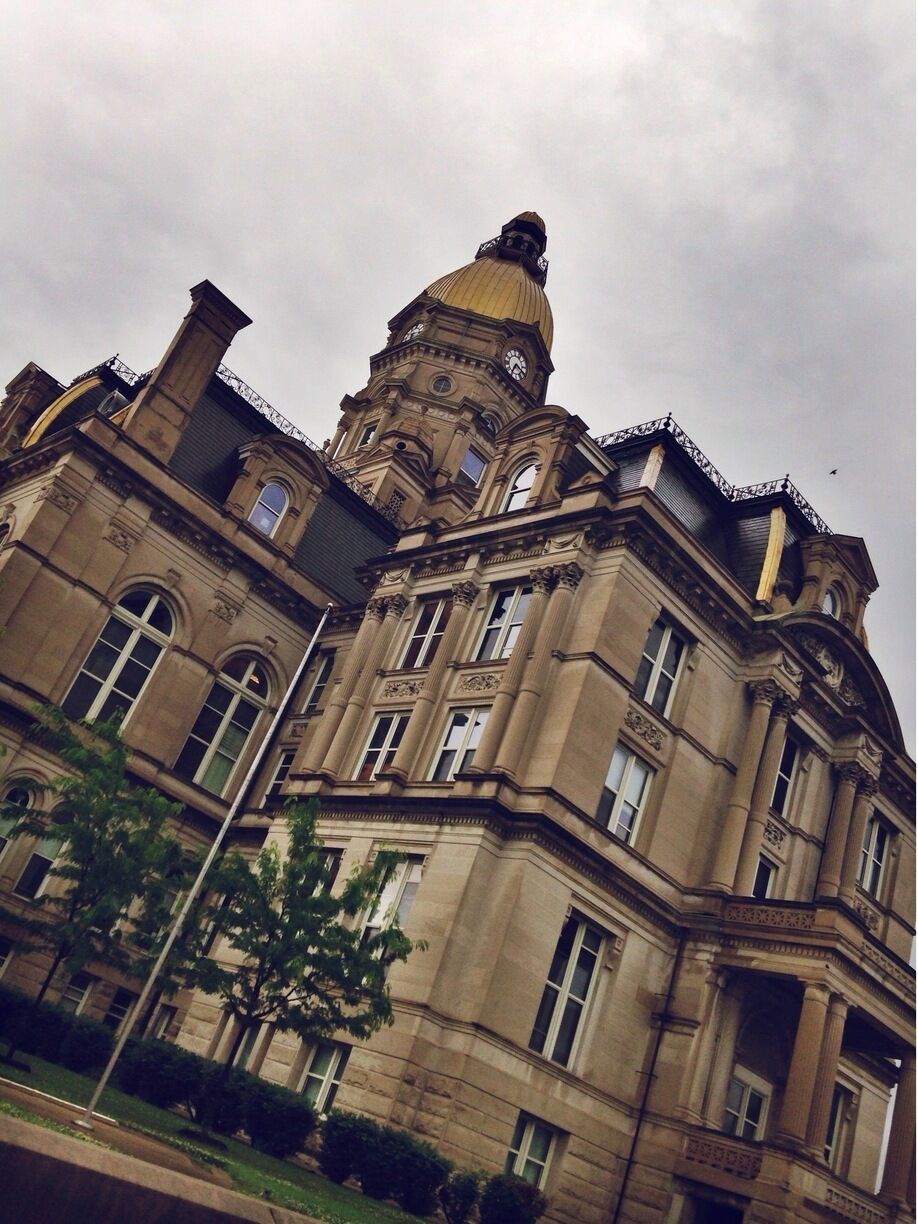 Vigo County Courthouse, dedicated 1888. Architect Samuel Hannaford. The courthouse bell was partially paid for by a bequest from Col. Francis Vigo himself. On the National Register of Historic Places. #nrhp #architecture