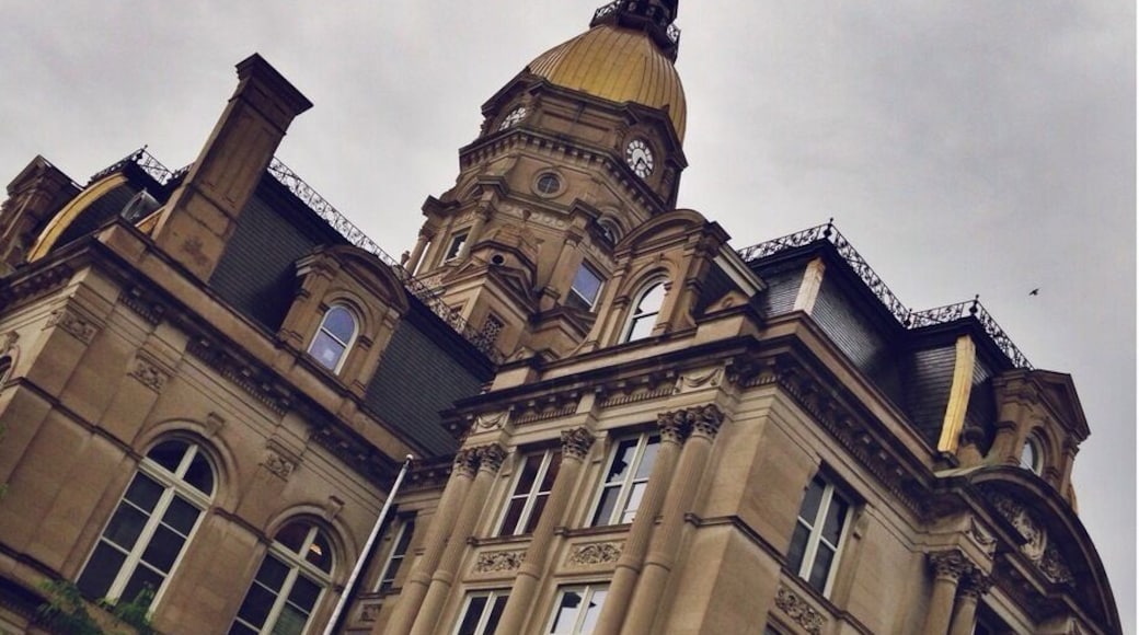 Vigo County Courthouse, dedicated 1888. Architect Samuel Hannaford. The courthouse bell was partially paid for by a bequest from Col. Francis Vigo himself. On the National Register of Historic Places. #nrhp #architecture