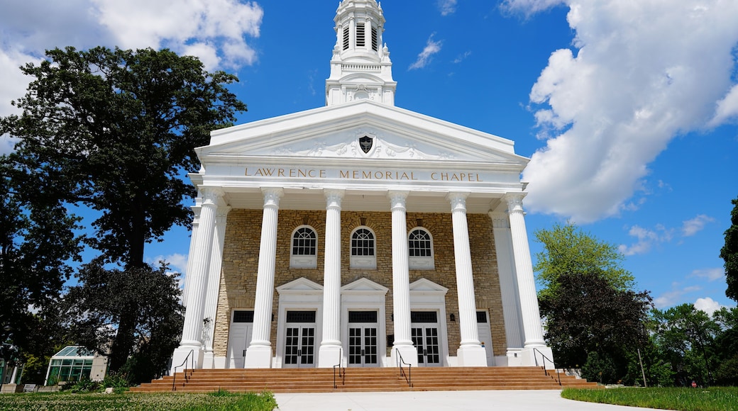 Lawrence memorial chapel in Appleton, Wisconsin built in 1919 and used for public events such as meetings and musical concerts.