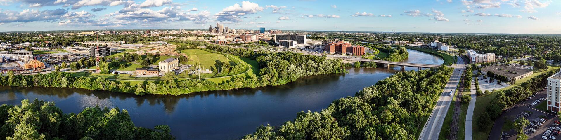 Downtown Indianapolis North Skyline Panorama View Facing South East