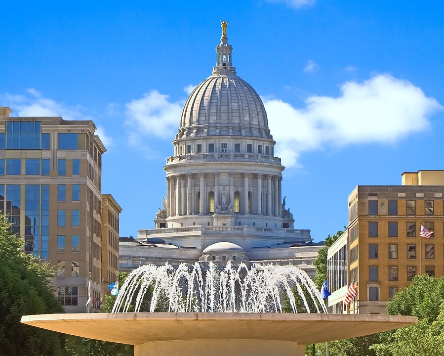Wisconsin State Capitol building, view from Monona Terrace rooftop.; Shutterstock ID 5305432