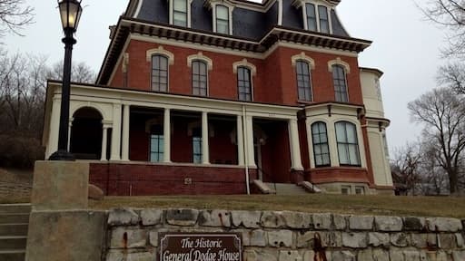 The Victorian manor of General Dodge, famous Civil War General and railroad executive who played a large part in the construction of the Transcontinental Railroad.