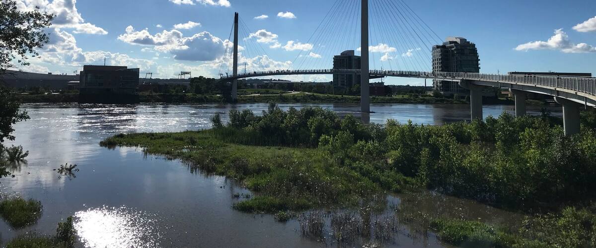This was a fun stroll over the Missouri River. You can walk or ride your bike, stopping in the middle at the Nebraska/Iowa border.