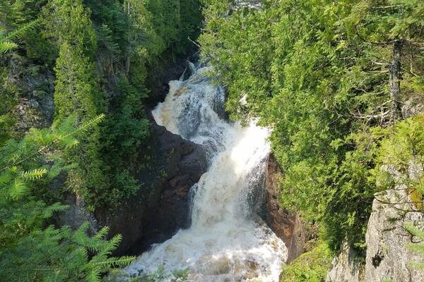 Devil's Kettle, pretty long hike to get here, esp with little ones!!