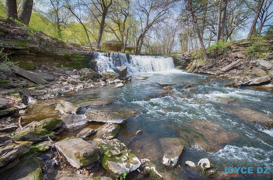 Minneopa Falls - Minneopa State Park is located about 5 miles west of Mankato on State Highway 68 and U.S. Highway 169. This park has a 0.5-mile (0.80 km) hiking trail around the falls area that a toddler can easily handle. More photos at http://joycedz.com/portfolio/hiking-the-minneopa-state-park/