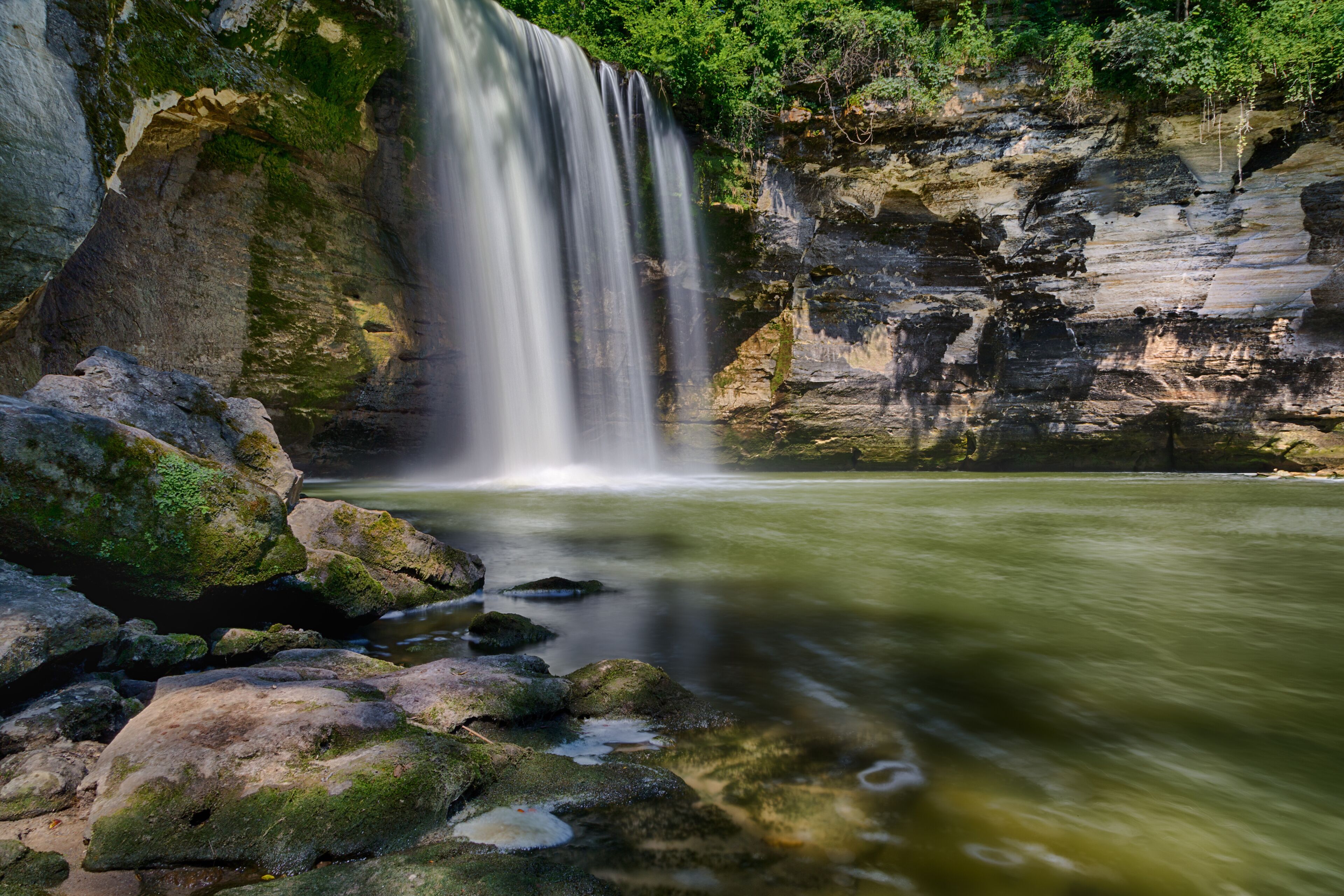 Beautiful shot of Minneopa Falls in Minnesota