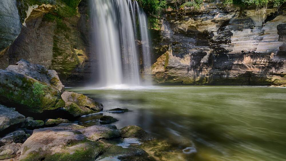 Beautiful shot of Minneopa Falls in Minnesota
