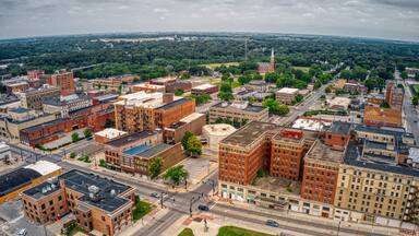 Aerial View of Fort Dodge, Iowa in Summer