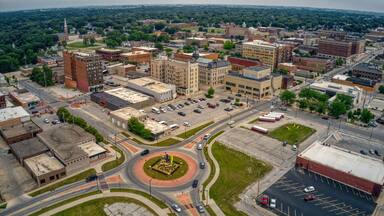 Aerial View of Fort Dodge, Iowa in Summer