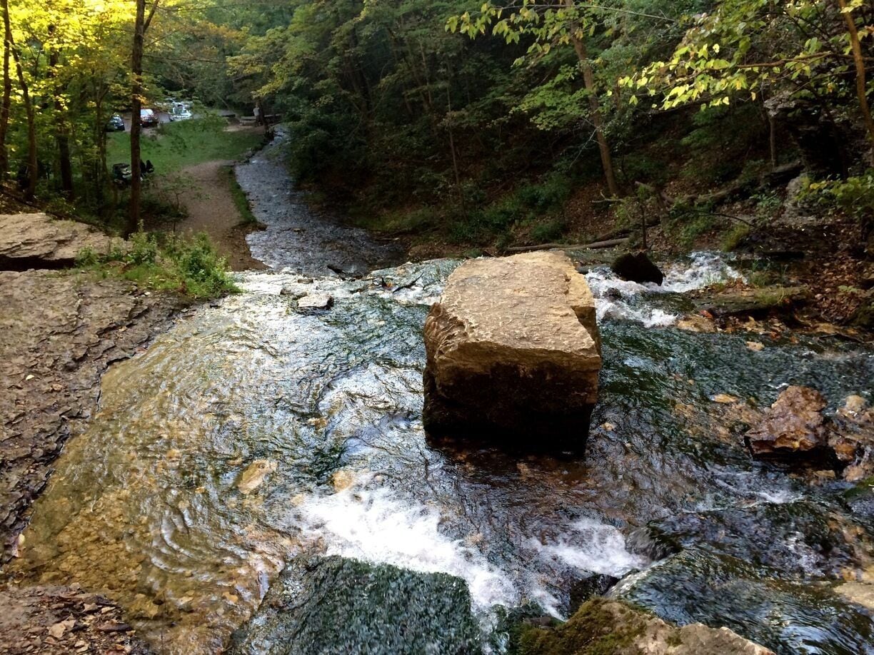 View from the top of the waterfall.