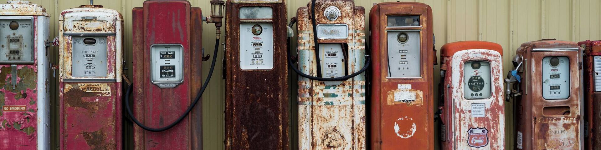 Antique gas pumps at This Old Farm & Pioneer Village near Brainerd, MN