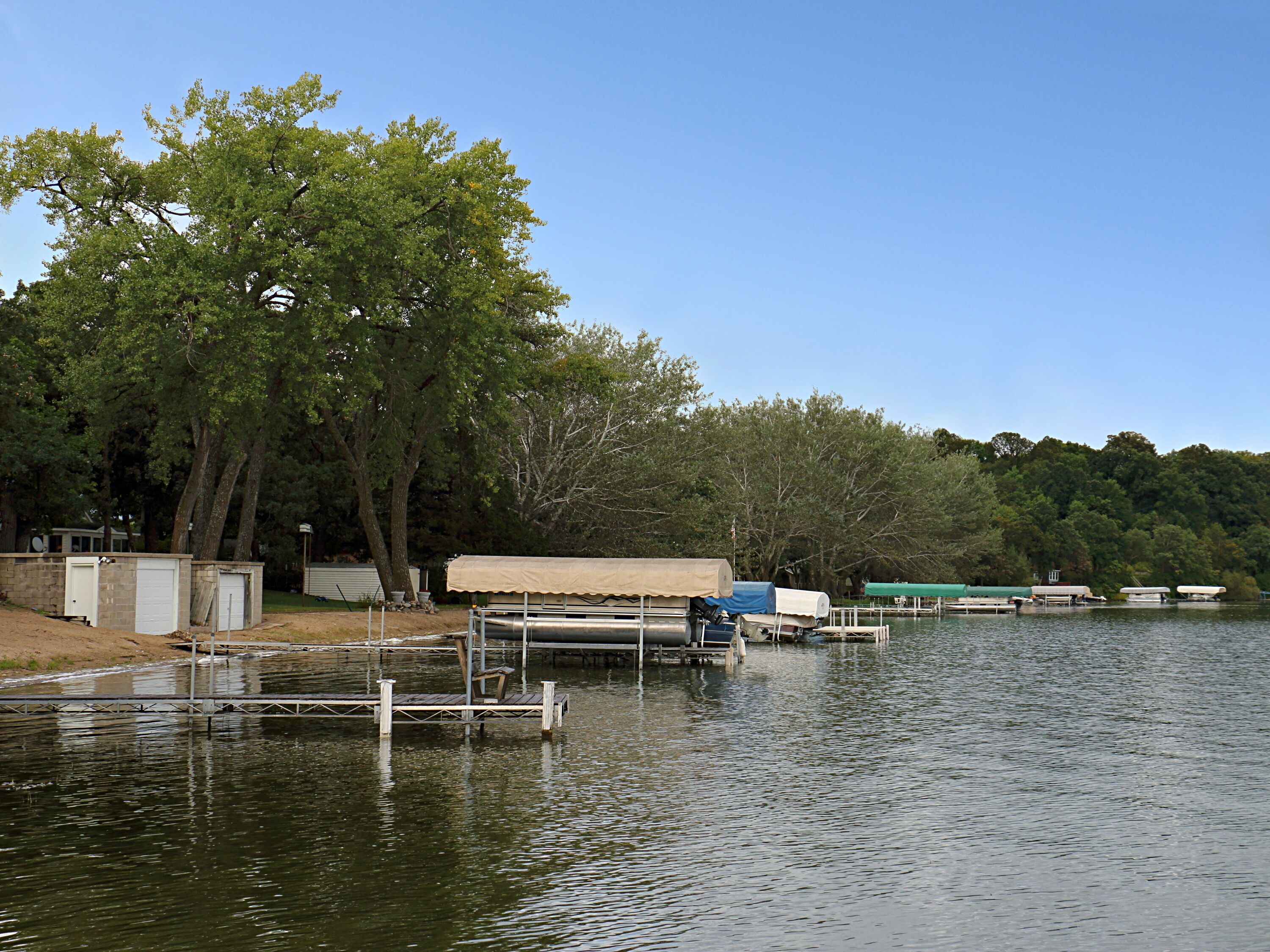 Lake Washington Shoreline with Docks and Boats