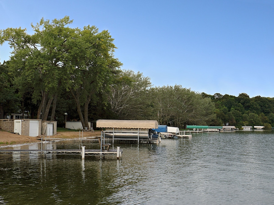 Lake Washington Shoreline with Docks and Boats