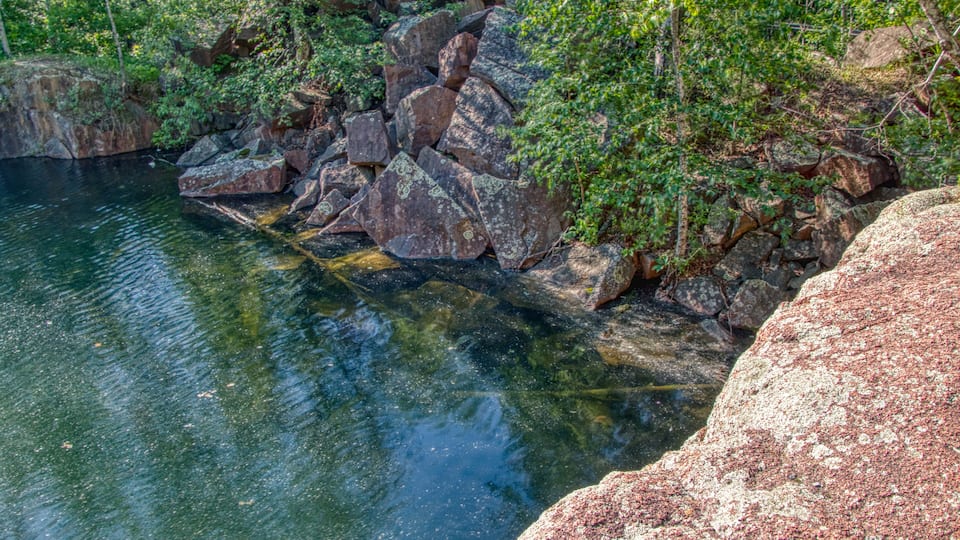 Former Quarry transformed into a City Park and popular Swimming Hole in St. Cloud, Minnesota