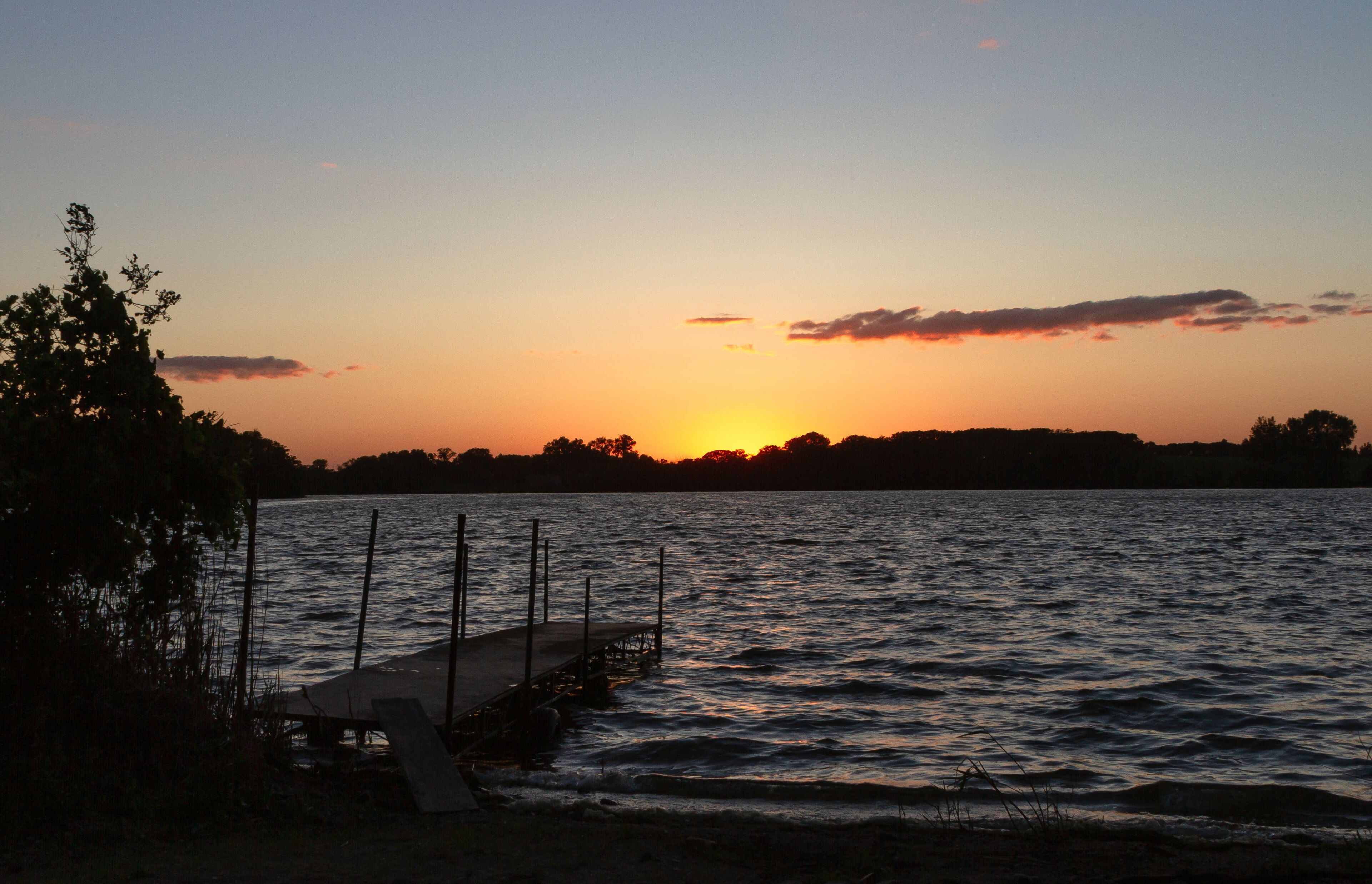 dock sunset on the lake, Willmar, Minnesota
