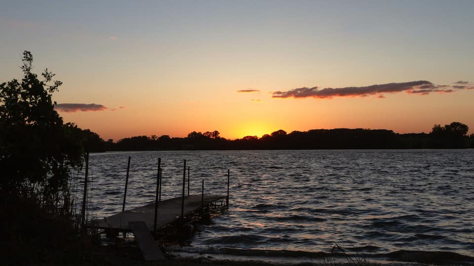 dock sunset on the lake, Willmar, Minnesota