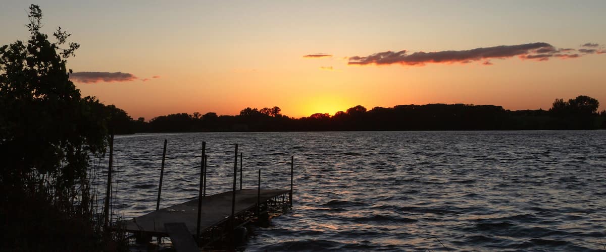 dock sunset on the lake, Willmar, Minnesota