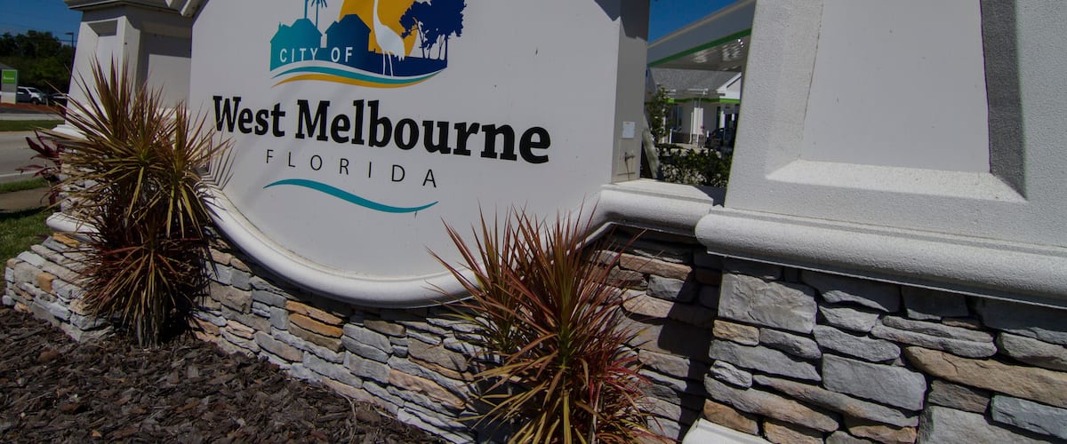 Welcome sign to West Melbourne Florida