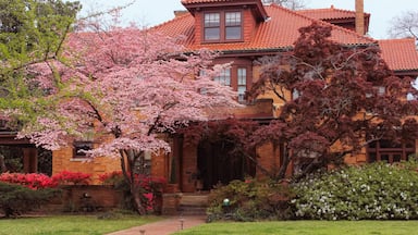 Historic Brick Mansion on cloudy day, Tyler TX